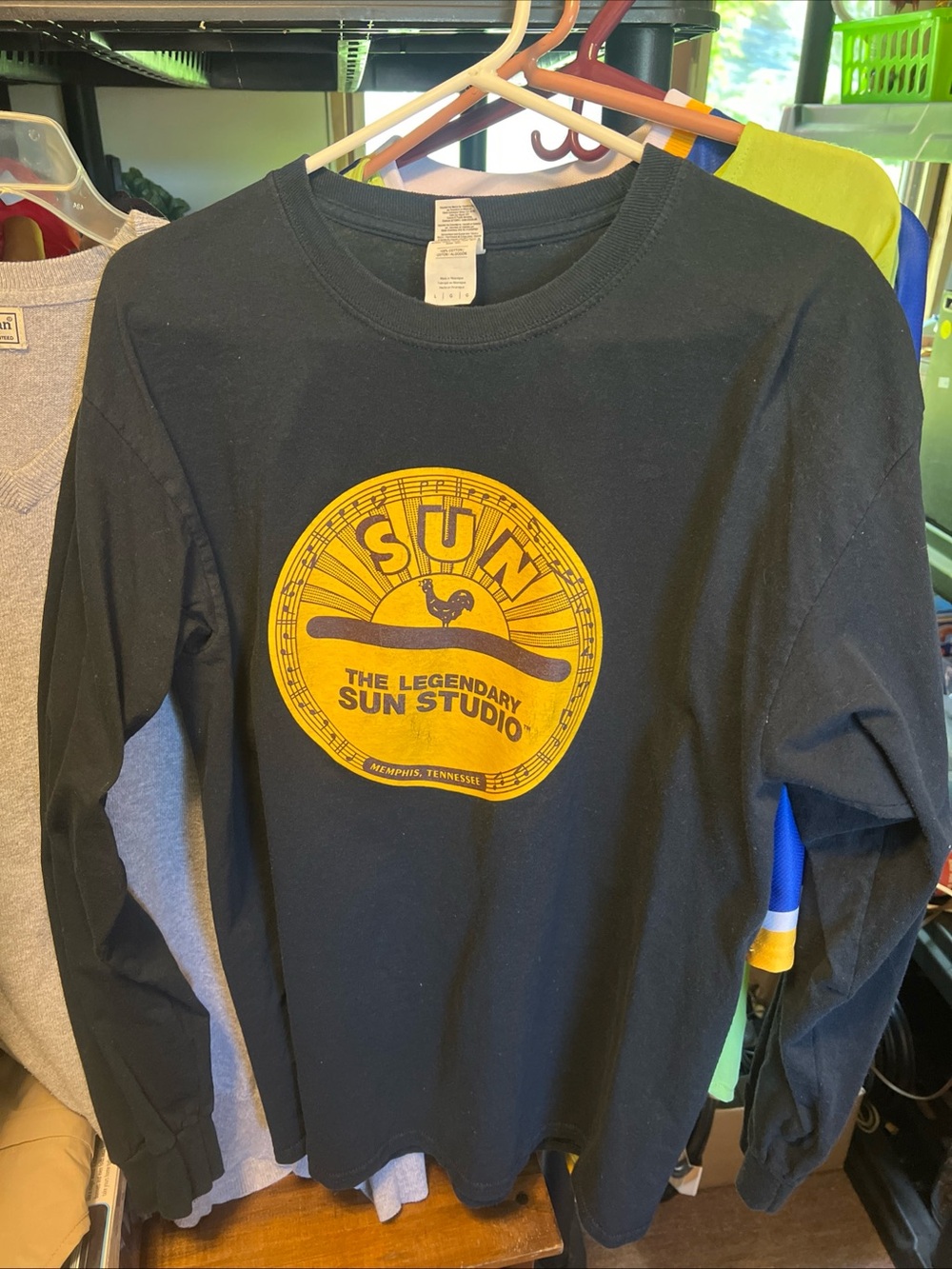 SUN The Legendary Sun Studio Memphis TN Graphic Mens L Black Long Sleeve